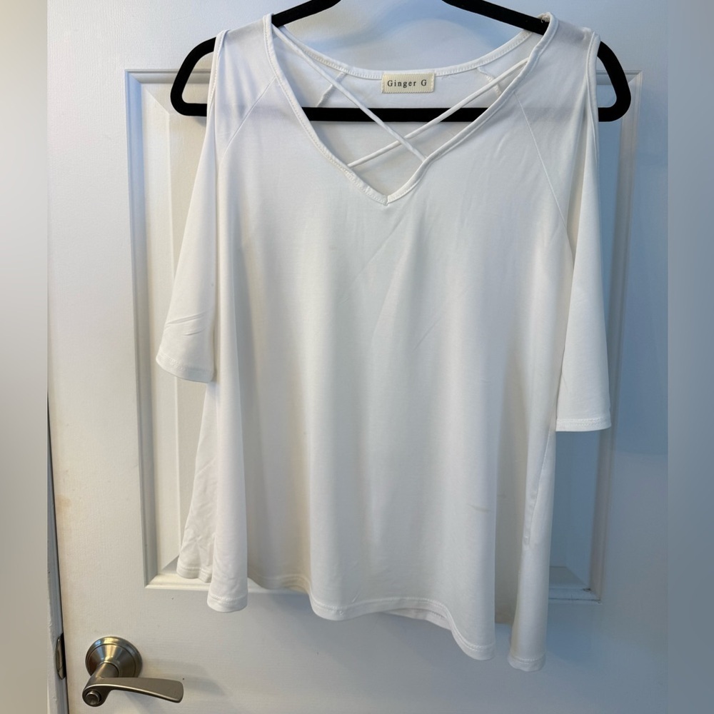 Ginger G Off-White Short Sleeve Top